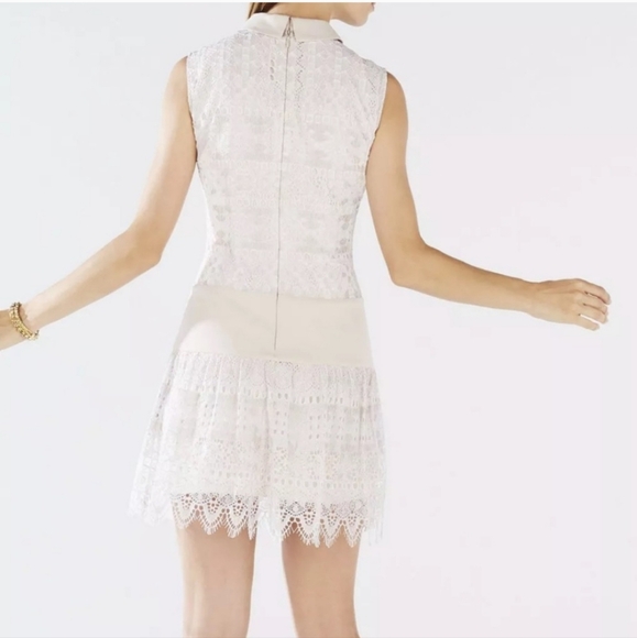 BCBG MAXAZRIA Marsha Collar Lace Mini Dress Size 4 - Picture 3 of 9